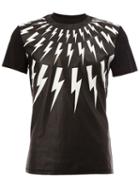 Neil Barrett Lightning Bolt Print T-shirt, Men's, Size: Small, Black, Cotton/polyester
