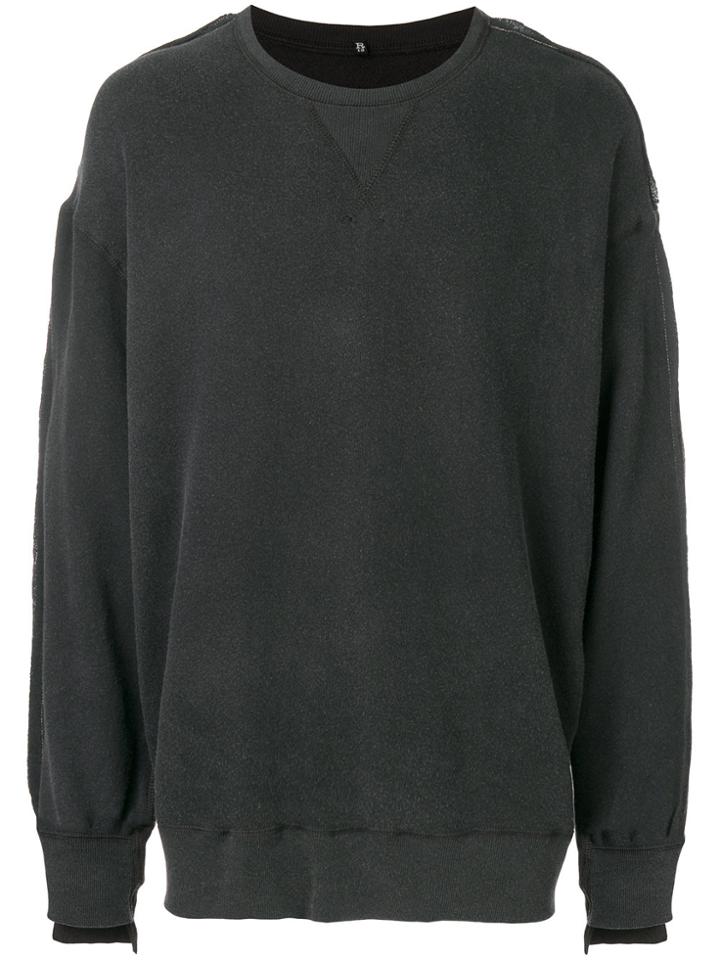 R13 Oversized Distressed Sweatshirt - Black