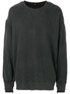 R13 Oversized Distressed Sweatshirt - Black