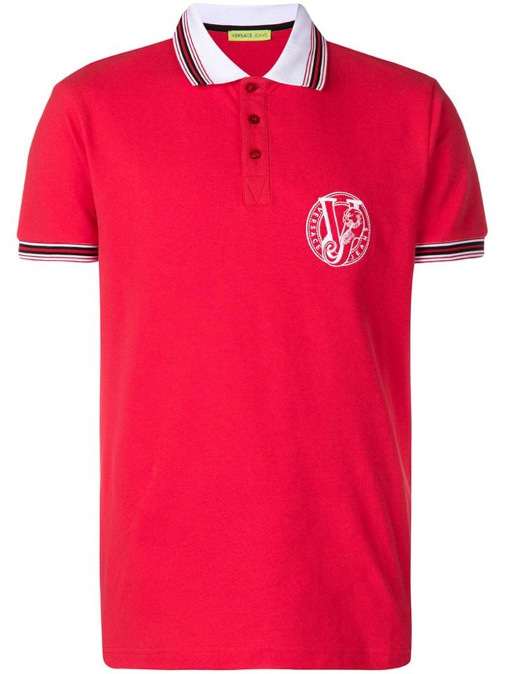 Versace Jeans Contrast Trim Polo Shirt - Red