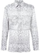 Vivienne Westwood Man Chest Pockets Printed Shirt, Men's, Size: 46, Grey, Cotton