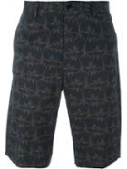 Ps Paul Smith Palm Print Shorts, Men's, Size: 48, Black, Cotton/spandex/elastane