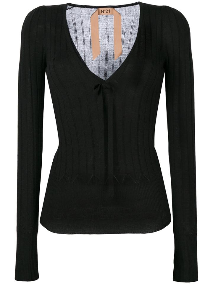 No21 Fitted Knitted Top - Black