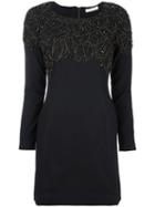 Pierre Balmain Embellished Panel Fitted Dress, Women's, Size: 36, Black, Cotton/spandex/elastane
