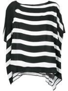Pierantoniogaspari Striped Asymmetric Top - Black
