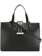 Red Valentino Eyelet Embellished Tote, Women's, Black, Leather