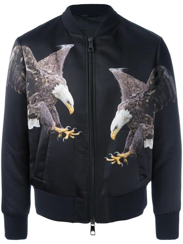 Neil Barrett Eagle Print Bomber Jacket - Black
