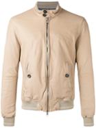 Jacob Cohen - Leather Bomber Jacket - Men - Leather/cotton/viscose - 54, Nude/neutrals, Leather/cotton/viscose