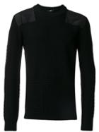 Versus - Fisherman Knit Patched Shoulder Sweater - Men - Polyester/wool - 52, Black, Polyester/wool