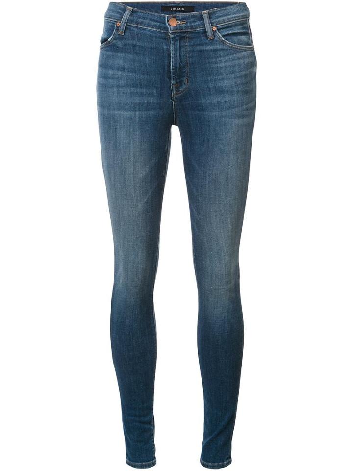 J Brand High Rise Skinny Jeans, Women's, Size: 25, Blue, Cotton/polyester/spandex/elastane
