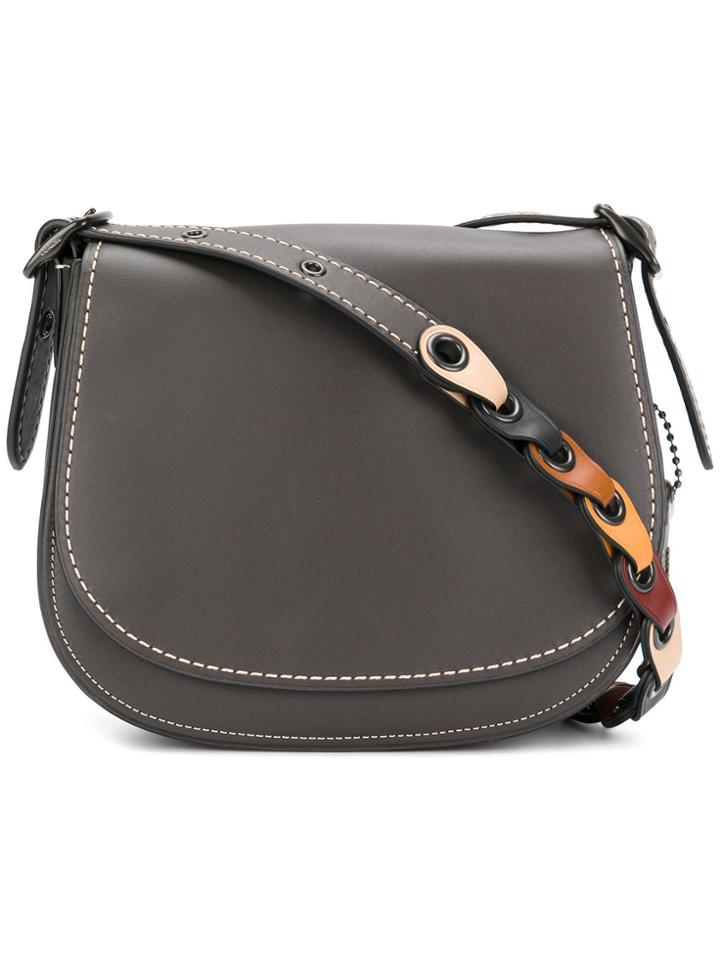Coach Linked Strap Saddle Bag - Brown