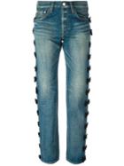 Tu Es Mon Tresor Bow Detail Boyfriend Jeans, Women's, Size: 1, Blue, Cotton