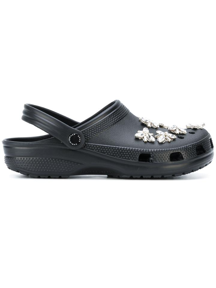Christopher Kane Rhinestone Embellished Crocs - Black