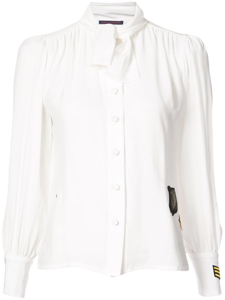 Harvey Faircloth Pussy Bow Blouse - White
