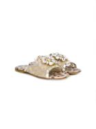 Roberto Cavalli Kids Embellished Sandals - Metallic