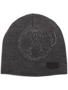 Moschino Logo Stitched Beanie - Grey