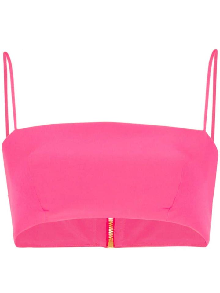 Versace Sleeveless Satin Bra Top - Pink