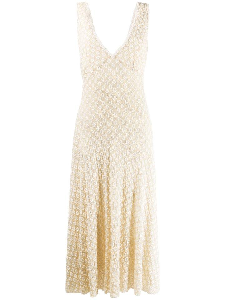 Alexa Chung Floral Embroidered Dress - Neutrals