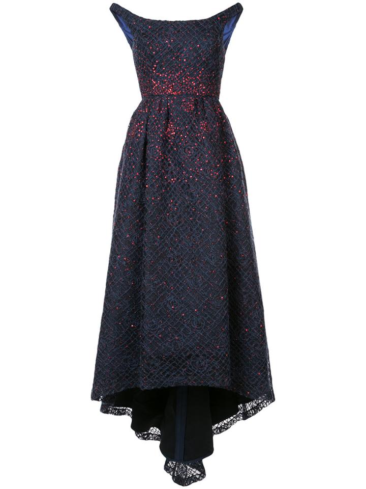 Carolina Herrera Off-shoulder Flared Gown - Blue