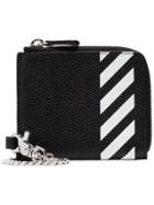 Off-white Black And White Leather Wallet With Chain