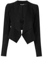 Alice+olivia Open Front Jacket, Women's, Size: Medium, Black, Goat Suede/polyester/spandex/elastane/viscose