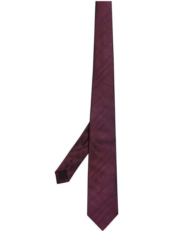 Burberry Classic Cut Check Silk Jacquard Tie - Red