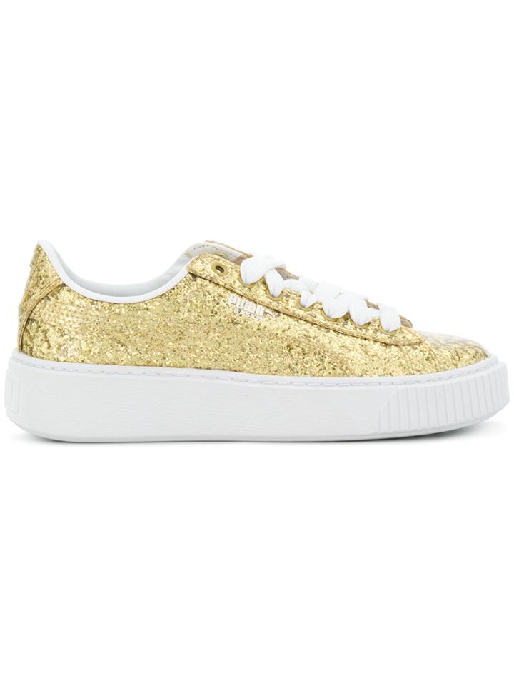 Puma Glitter Basket Sneakers - Metallic
