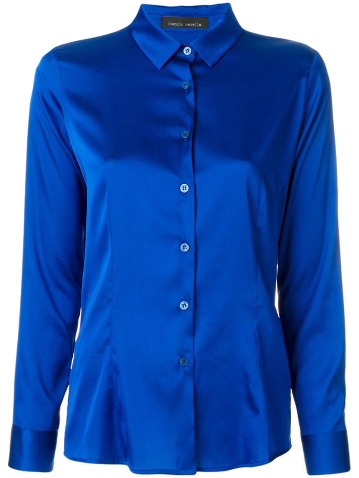 Frankie Morello Satin Shirt - Blue