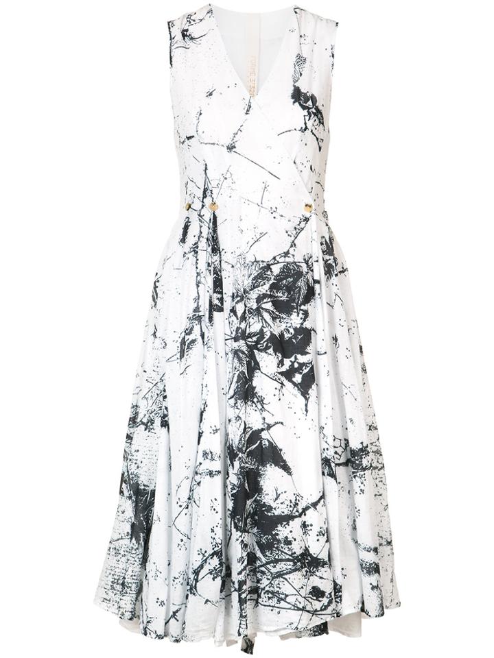 Forme D'expression Pleated Wrap Dress - White