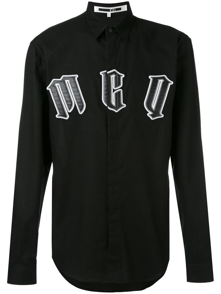 Mcq Alexander Mcqueen - Gothic Appliqué Logo Shirt - Men - Cotton - 48, Black, Cotton