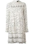 Proenza Schouler Longsleeved Vine Print Dress, Women's, Size: 6, Nude/neutrals, Silk/spandex/elastane/viscose