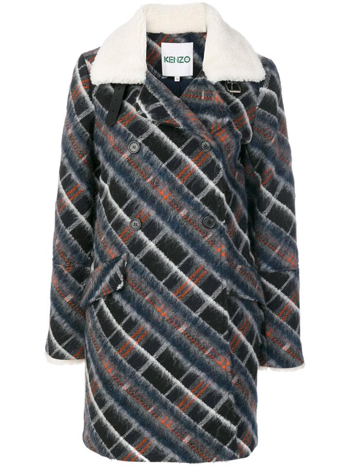 Kenzo Plaid Coat - Blue