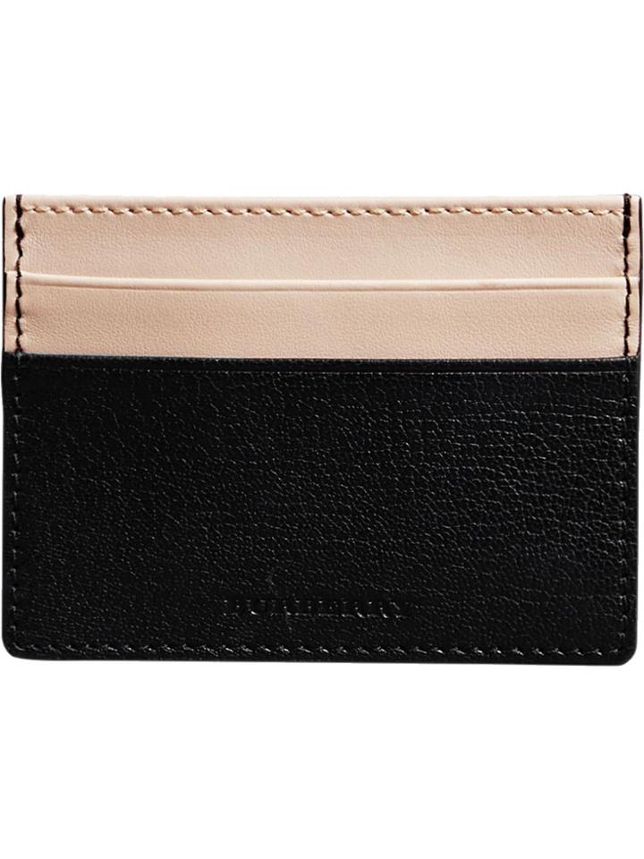 Burberry Two-tone Leather Card Case - Black