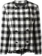 Pierre Cardin Vintage Checked Double Breasted Blazer, Women's, Size: 46, Black
