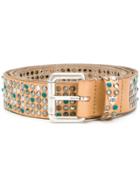 Htc Los Angeles Studded Buckle Belt - Nude & Neutrals