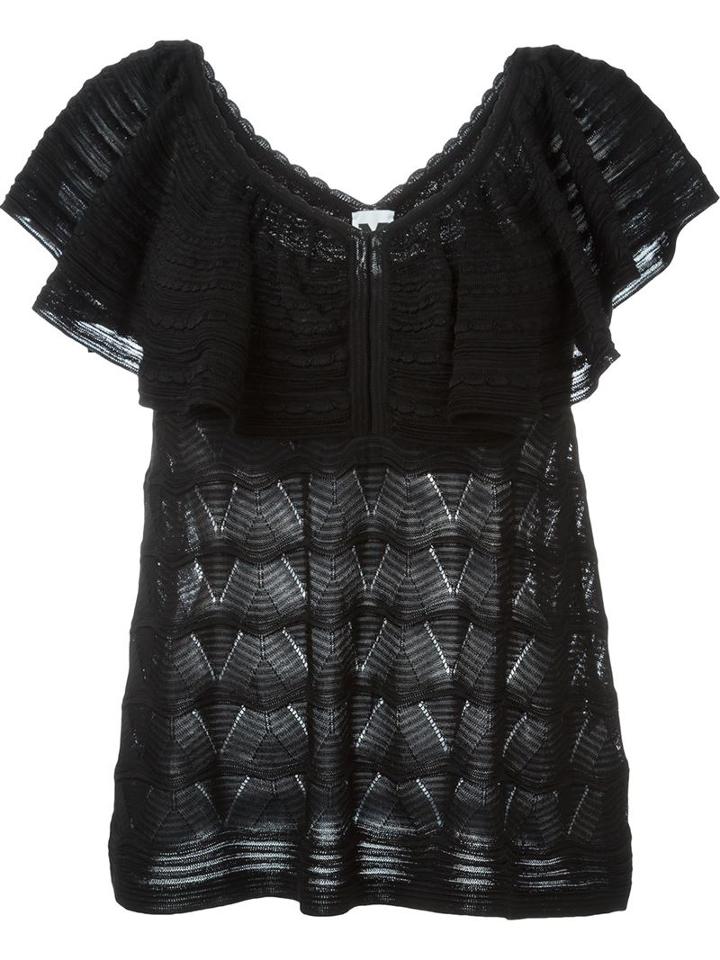 M Missoni Ruffled Collar Knit Top