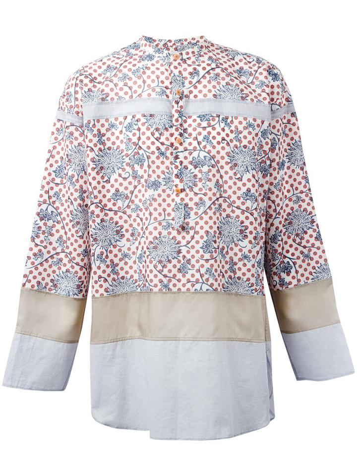 Kolor Floral Dots Shirt, Men's, Size: Iii, White, Cotton/tencel/cupro