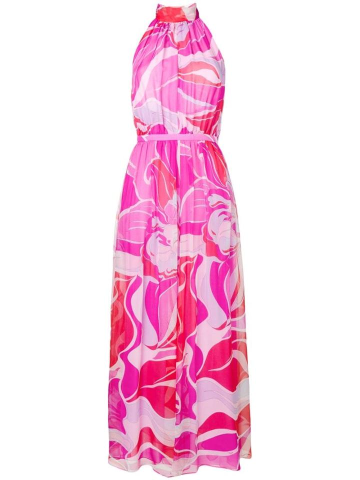 Emilio Pucci Rivera Print Silk Chiffon Dress - Pink