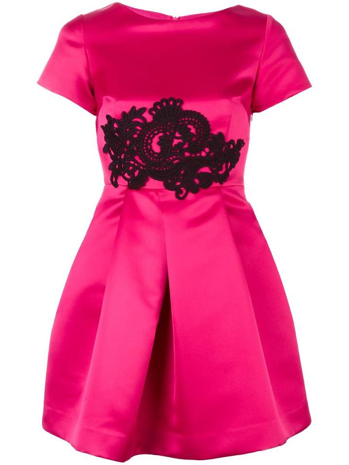 P.a.r.o.s.h. Lace Appliqué Satin Dress, Women's, Size: Medium, Pink/purple, Acetate/viscose/acrylic/wool