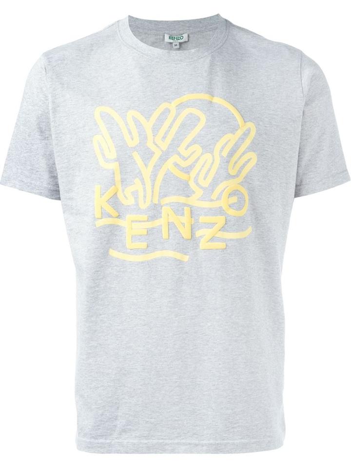 Kenzo Dancing Cactus T-shirt, Men's, Size: L, Grey, Cotton