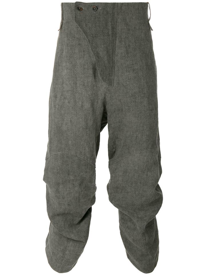 Lost & Found Ria Dunn - High Waisted Cropped Trousers - Men - Cotton/hemp - L, Black, Cotton/hemp