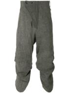 Lost & Found Ria Dunn - High Waisted Cropped Trousers - Men - Cotton/hemp - L, Black, Cotton/hemp