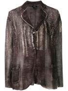 Avant Toi Oversized Gemstone Blazer - Brown