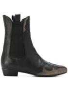 Marc Ellis Western Panelled Ankle Boots - Black