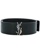 Saint Laurent Monogram Logo Belt - Black