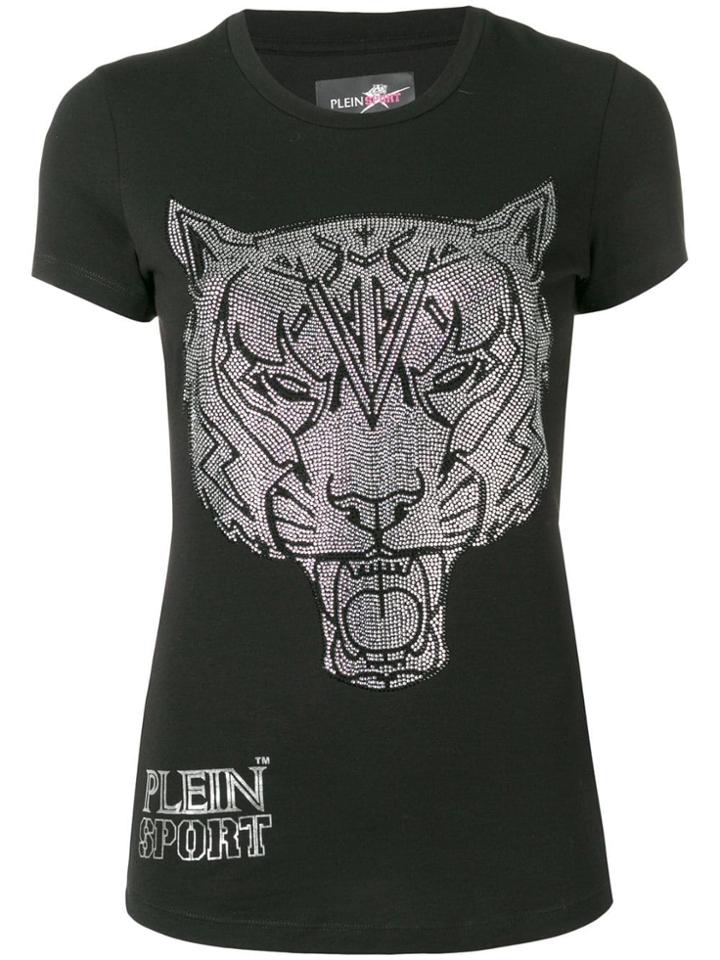 Plein Sport Embellished Tiger T-shirt - Black