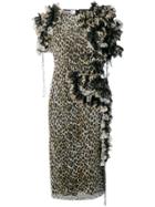 Antonio Marras Ruffled Leopard Print Dress - Black