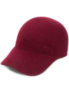 Maison Michel Logo Plaque Baseball Cap - Red