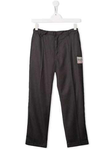 Nº21 Kids Logo Patch Trousers - Grey