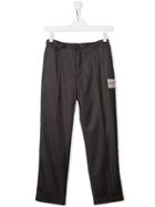 Nº21 Kids Logo Patch Trousers - Grey